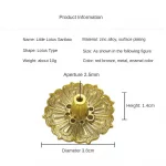 1PCS Lotus Alloy Incense Burner Stick Holder Home Buddhism Line Incense Plate Sandalwood Coil Base Temples Delicate Home Decor - Image 6