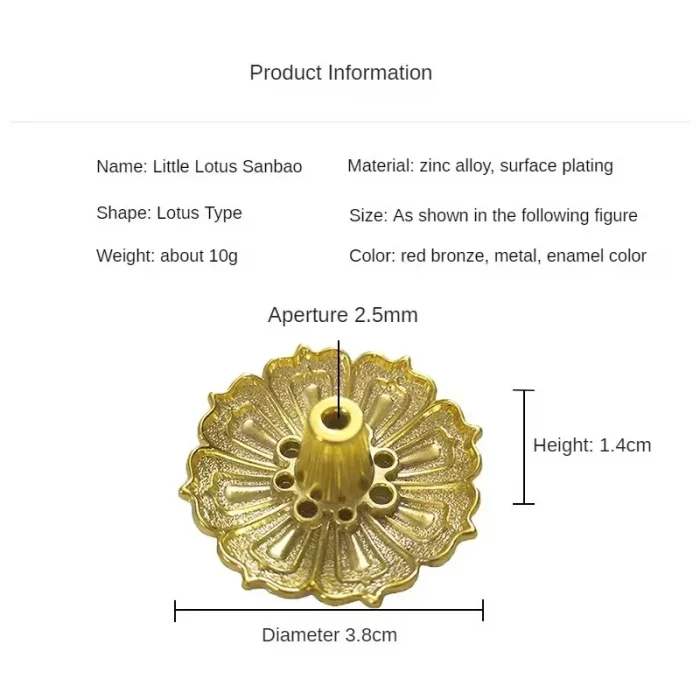 1PCS Lotus Alloy Incense Burner Stick Holder Home Buddhism Line Incense Plate Sandalwood Coil Base Temples Delicate Home Decor - Image 6