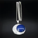Lapis Lazuli Natural Stone Viking Witch Celtic Knot Triquetra Pentagram Necklace Stainless Steel Amulet Necklaces Jewelry N8459S - Image 4