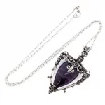 Water Drop Crystal Pendant Necklace for Men and Women Natural Amethyst Rose Quartz Onyx Lapis Lazuli Opal Antique Stone Jewelry - Image 5