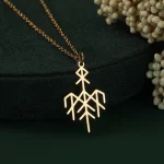 Chandler Wardruna Symbol Necklace Elder Futhark Nordic Vikings Runes Pendant Protection Amulet Stainless Steel Jewelry for Women - Image 2