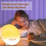 Sunrise Alarm Clock Wake Up Light Clock Sunrise/Sunset Simulation Digital Clock with Night Light FM Radio Desk Clocks - Image 2