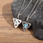 Vnox Vintage Celtic Knot Pendant with Moonstone Inlaid Necklaces for Men Women, Witch Knot Collar Jewelry with Box Chain - Image 6