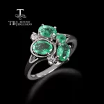 Light Luxury 925 sterling silver women's ring real gemstone natural oval Emerald fine jewelr for daily wear or Anniversary gifts - Image 2