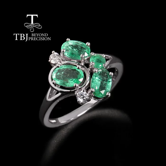 Light Luxury 925 sterling silver women's ring real gemstone natural oval Emerald fine jewelr for daily wear or Anniversary gifts - Image 2
