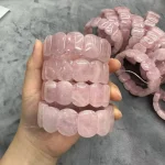 AA Quality Rose Quartz Stone Beads Bracelet Natural Gemstone Charming Bangle Fine Jewelry for Woman for Gift Wholesale ! - Image 4