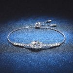 100% Real GRA Certified 1CT Moissanite Bracelet for Women Girl S925 Sterling Silver Diamond Link Bracelets Fine Jewelry