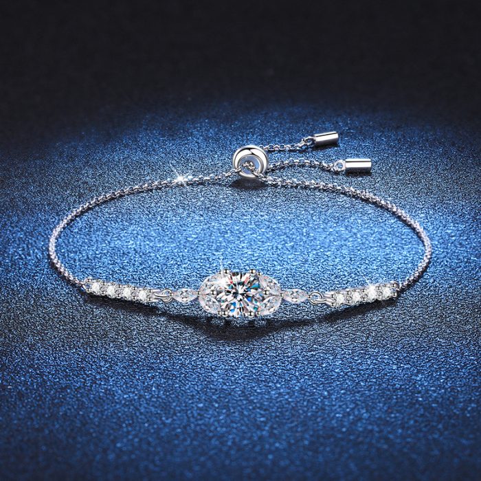 100% Real GRA Certified 1CT Moissanite Bracelet for Women Girl S925 Sterling Silver Diamond Link Bracelets Fine Jewelry - Image 1