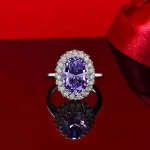 PANSYSEN Luxury 100% 925 Sterling Silver 8CT Oval Cut Amethyst Ruby Sapphire Diamond Ring for Women Cocktail Party Fine Jewelry - Image 5