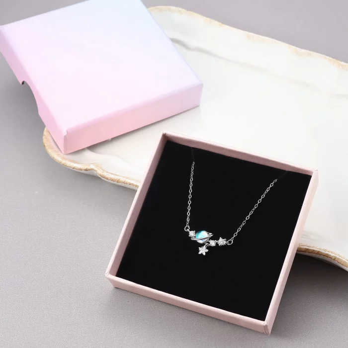 Fansilver 925 Sterling Silver Necklace Moonstone Pendant Necklace Silver Chain Necklace Gifts for Her Valentine's Day with Box - Image 4