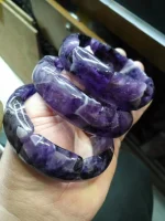 Natural Amethyst Stone Beads Bracelet Natural Energy Stone Bangle Gemstone Jewelry for Woman Birthstone for Aquarius for Gift - Image 2