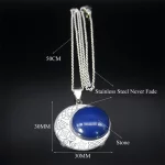 Lapis Lazuli Natural Stone Viking Witch Celtic Knot Triquetra Pentagram Necklace Stainless Steel Amulet Necklaces Jewelry N8459S - Image 7