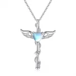 CAOSHI Newly Designed Daily Wearable Pendant Necklace with Blue Heart Shaped Imitation Moonstone Aesthetic Accessories for Women - Image 3