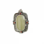 silver 925 Vintage Natural Hotan Jade Green Sachet Pendant Can Be Opened Necklace Light luxury ethnic style Banquet Jewelry - Image 7