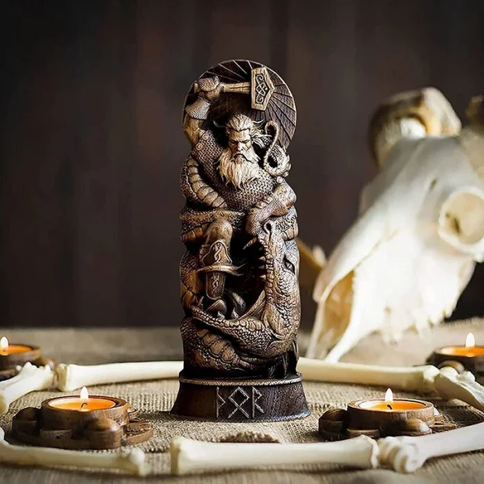 Viking God Goddes Sculpture Scandinavian Pantheon Resin Ornaments Freyja Statue Freya Norse Gods Carving Altar Heathen Asatru - Image 6