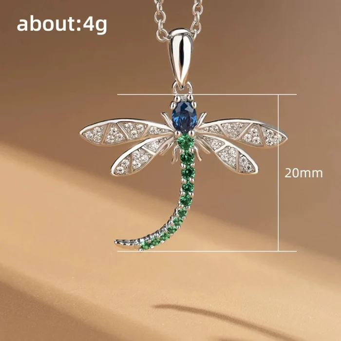 Buyee 925 Sterling Silver Fashion Pendant Chain Excellent Dragonfly Necklace Gift for Women Glamour Fine Jewelry Chain - Image 6