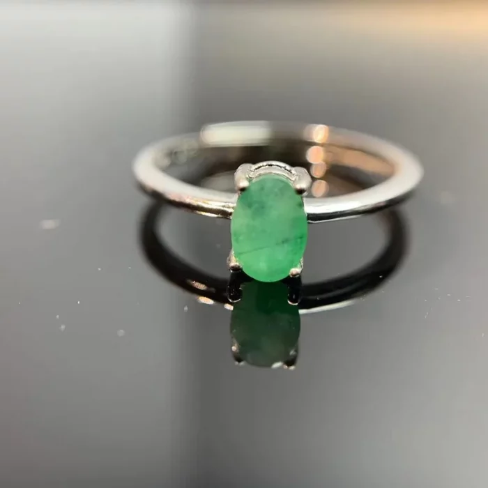 Natural Emerald Fashion Rings 925 Silver Women's Jewelry 4x6mm Gem Jewelry Finger Rings Wedding Party Gifts - Image 2