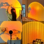 LED Sunset Lamp USB Rainbow Neon Night Light Projector Lamp Room Phone Self Photography Atmosphere Light Bedroom Wall Decor Gift - Image 3