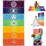 Rainbow Boho Beach Mat Mandala Blanket Striped Wall Hanging Tapestry Scarf Yoga Mat PRE Tapestries - Image 6