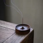 North American Black Walnut Solid Wood Incense Stick Handmade Tea Ceremony Round Incense Burner Agarwood Tray Holder - Image 3