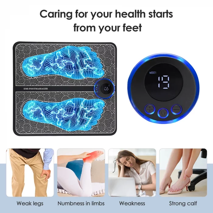 Rechargeable Electric Foot Massager Pad Electrostimulator Massage Mat EMS Muscle Massager Relax Feet Massage Fitness Masajeador - Image 3