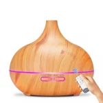 Aromatherapy Essential Oil Diffuser Wood Grain Remote Control Ultrasonic Air Humidifier Cool with 7 Color LED Light - Image 2