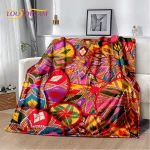 3D Ethiopia Colorful Flower Woven Art Baskets Mandala Soft Plush Blanket,Flannel Throw Blanket for Living Room Bedroom Bed Sofa - Image 7