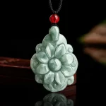Natural A-grade Flower Jade Pendant Men and Women's High End Jewelry Necklace All for 1 Real and Free Shipping Items Jewellery - Image 5