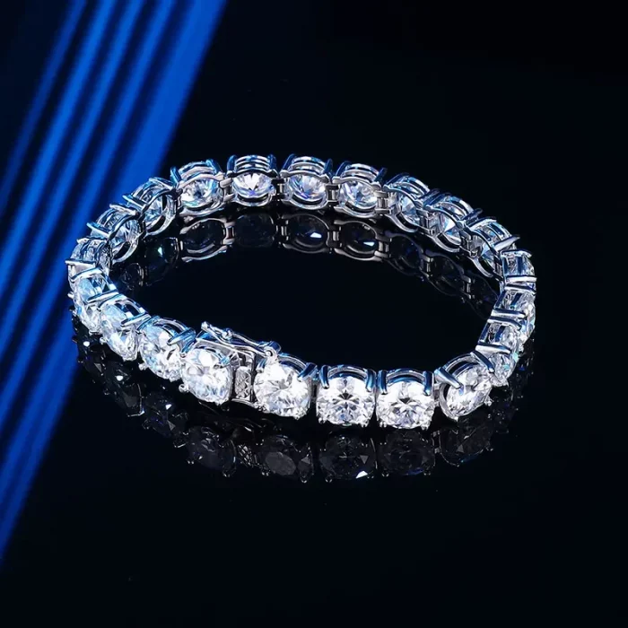 Smyoue Each 6.5/8mm Full Moissanite Tennis Bracelets for Women Men Hip Hop Original Full Diamond 925 Sterling Silver Chain GRA - Image 3