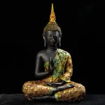 Large Buddha Statue Thailand Buda Buddha Sculpture Green Resin Handmade Buddhism Hindu Fengshui Figurine Meditation Home Decor - Image 6