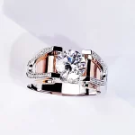 14K white gold Mens Ring Luxury Invisible Setting Natural Diamond Jewelry Hiphop/Rock Silver 925 Jewelry Wide Ring Men women - Image 3