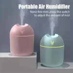1pc Portable USB ultrasonic air humidifier, essential oil diffuser, car purifier with LED light romantic light - Image 2