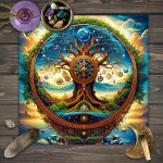VIKAMA Mandala Moon Tarot Card Tablecloth Moon Sky Tarot Card Divination Cloth Oracle Card Mat Home Decor - Image 4