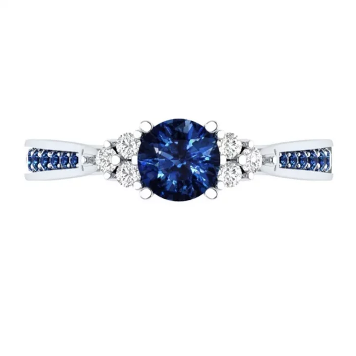 Genuine Natural Sri Lanka Sapphire S925 Sterling Silver Ring Birthstone Engagement Design Ring Ladies Blue Gemstone Fashion Ring - Image 4
