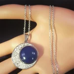 Lapis Lazuli Natural Stone Viking Witch Celtic Knot Triquetra Pentagram Necklace Stainless Steel Amulet Necklaces Jewelry N8459S - Image 6