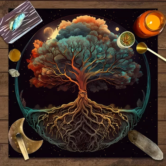 1pc Tarot card tablecloth, mysterious rune astrology altar cloth, witchcraft cabin decoration tablecloth, card game tablecloth - Image 6