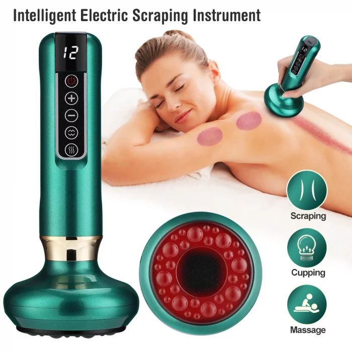 6/12 Gear Electric Cupping Massager Vacuum Suction Cup GuaSha Anti Cellulite Beauty Health Scraping Heat Body Slimming Massage - Image 2