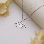 Kinitial Hindu Buddhism Meditation Necklace Stainless Steel Yoga Lotus Flower Necklaces Amulet Jewelry Gift - Image 3