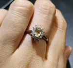 100% natural gemstone citrine ruby ring copper plated with silver adjustable ring for women party gifts jewelry - Image 4
