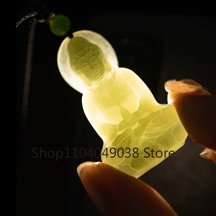 Guanyin Head Pendant Necklace Jade Pendant Bodhisattva Pendant Ladies' Fashion Matching Natural Jewelry - Image 4