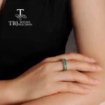 Classic eternity Gemstone Design Natural Green Emerald Ring S925 Silver Light Luxury Noble Real gems jewelry gift for women - Image 4