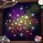 Geometric Altar Cloth Tarot Card Tablecloth With Flower Of Life Design Tarot Card Reading Mat For Metatron Cube Witchy Gift