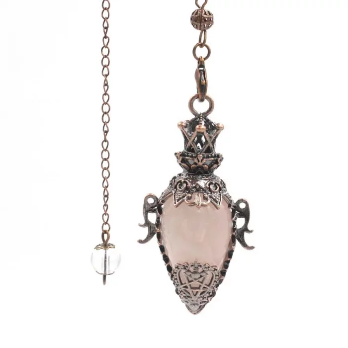 Crystal Quartz Pendulum for Dowsing Divination Large Natural Stone Pendant Pendulum Amethysts Pink Quartz Obsidian Pendulo X202 - Image 5