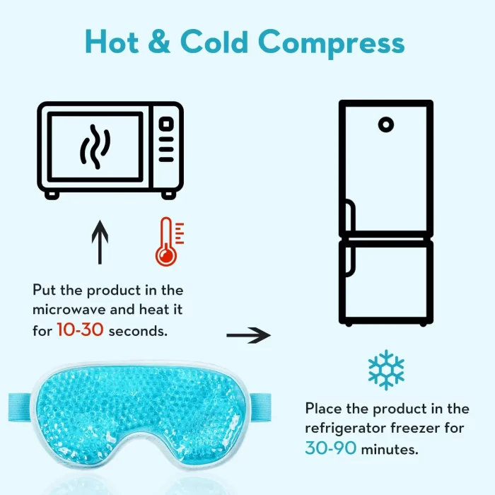 Gel Eye Mask Reusable Beads for Hot & Cold Therapy Soothing Relaxing Beauty Gel Eye Mask Sleeping Ice Goggles Sleeping Mask - Image 6