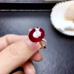 Natural New 10*12mm Burning Pigeon Blood Ruby Gemstone Fashion Ring for Women Real 925 Sterling Silver Fine Jewelry