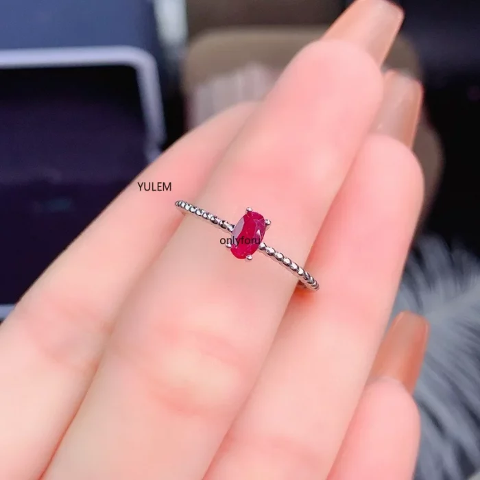 Natural Ruby Ring, 925 Sterling Silver, Simple and Exquisite Style, Recommended By The Owner, Authentic Color - Image 5