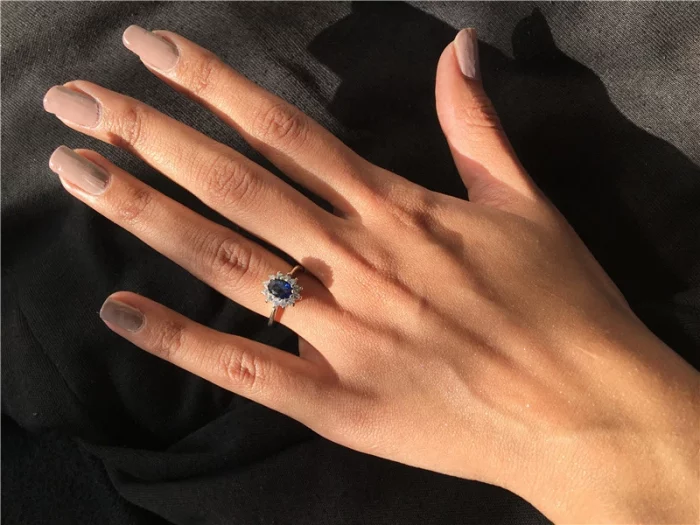 Princess Diana 925 Sterling Silver Engagement Ring Ruby Natural Amethyst Blue Sapphire Topaz Bridal Wedding Rings for Women - Image 6