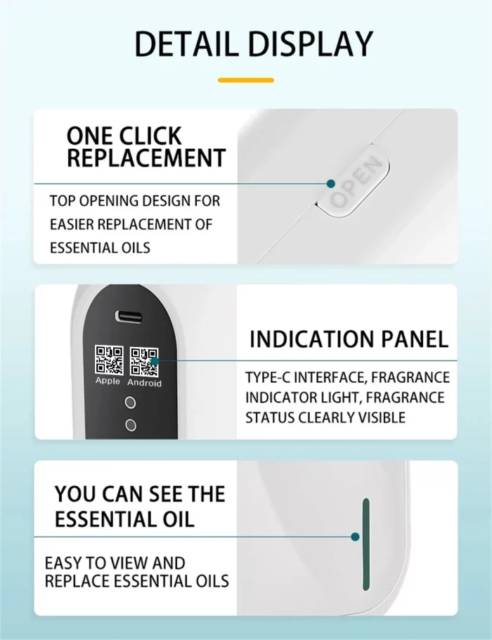Scent Machine Aroma Diffuser For Hotel Home Waterless Essential Oil Diffuser For Home Fragrance Bluetooth APP Control - Image 7