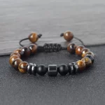 Classic Men Natural Stone Bracelet 8mm Natural Tiger Eye Onyx Stone Bracelets&Bangles Fashion Women Yoga Jewelry Friendship Gift - Image 4