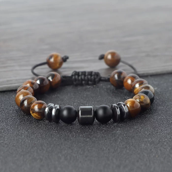 Classic Men Natural Stone Bracelet 8mm Natural Tiger Eye Onyx Stone Bracelets&Bangles Fashion Women Yoga Jewelry Friendship Gift - Image 4